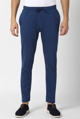 PETER ENGLAND Self Design Men Dark Blue Track Pants