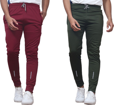 Covett Striped Men Red, Green Track Pants