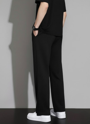 Dockstreet Solid Men Black Track Pants