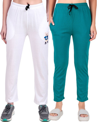 FASHIONHOUSETS Solid Women Green, White Track Pants