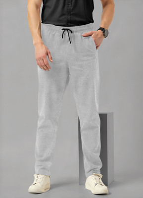 fastmoving Solid Men Grey Track Pants