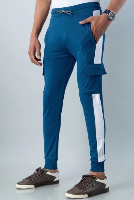 R RIDACHY Colorblock Men Blue Track Pants