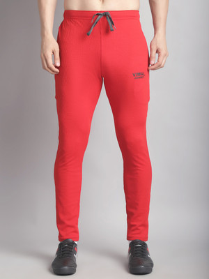 MACK JONNEY Solid Men Red Track Pants