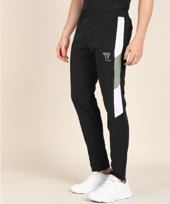 YHQ Solid Men Black Track Pants