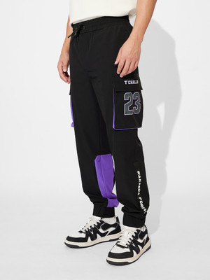 The Souled Store Graphic Print Men Black Track Pants