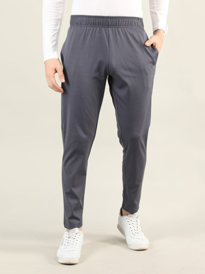 CHKOKKO Solid Men Grey Track Pants