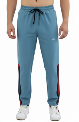 Spadyy Solid, Striped Men Light Blue Track Pants