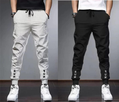 Riksaw Solid Men Black, Grey Track Pants