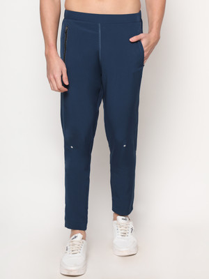 DIDA Solid Men Dark Blue Track Pants
