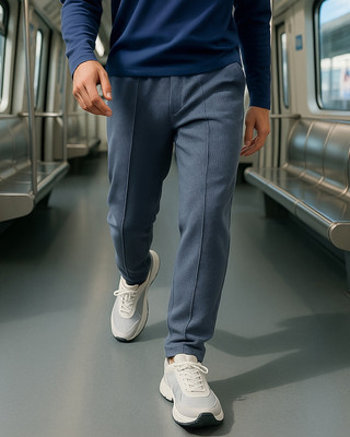 BEWAKOOF Solid Men Grey Track Pants