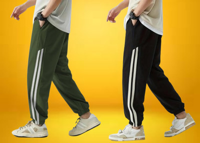 Kesaria Textile Company Self Design Men Black, Green Track Pants