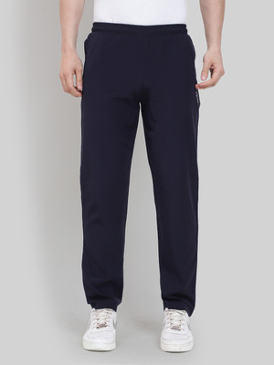 CANJUICE Solid Men Dark Blue Track Pants