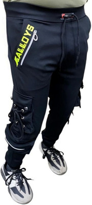 Mindsart Trend Printed Men Black Track Pants