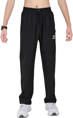 Sporton Striped Men Black Track Pants