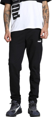 PUMA Solid Men Black Track Pants