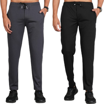 DEVARSH ENTERPRISES Solid Men Grey, Black Track Pants