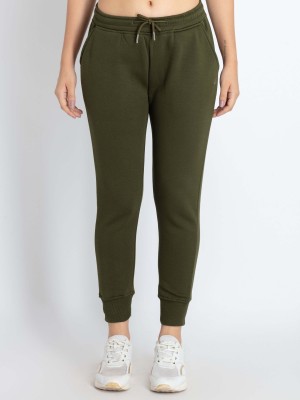 Status Quo Solid Women Green Track Pants