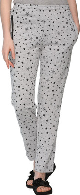 Weboasis Printed Women Grey Track Pants