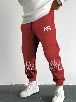 KELONBRO Printed Men Red Track Pants