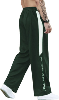 CULISH Striped Men Dark Green Track Pants