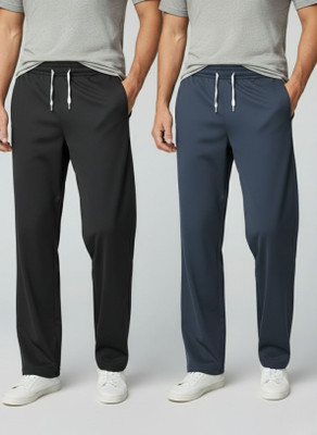 INDICLUB Loose Fit Men Black, Grey Trousers