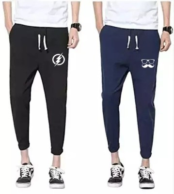 bfb Printed Men Blue Track Pants