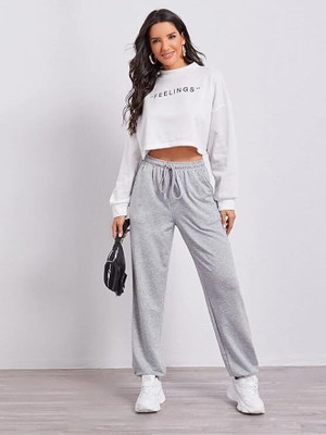 TRUFFLEGUM Loose Fit Women Grey Trousers