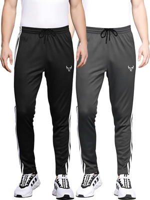 N NAYOMI Striped Men Black, Grey Track Pants
