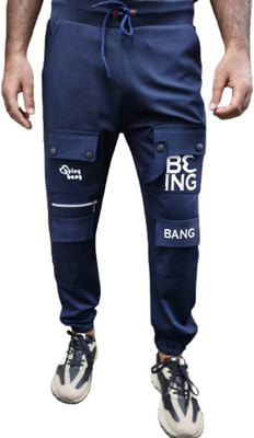 MindsArt Printed Men Blue Track Pants