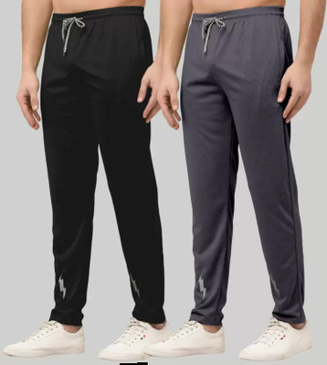 MSREALSON Solid Men Black, Grey Track Pants