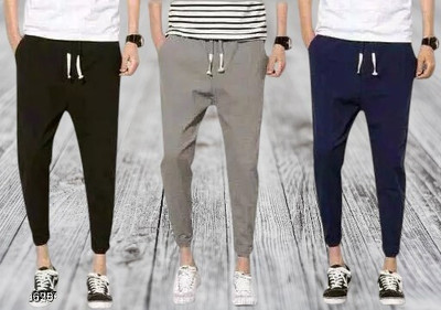 mfb Solid Men Black, Grey, Dark Green Track Pants