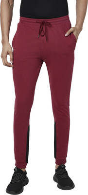 Ajile By Pantaloons Colorblock Men Maroon Track Pants