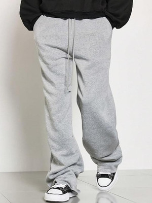 Pricha Solid Men Grey Track Pants