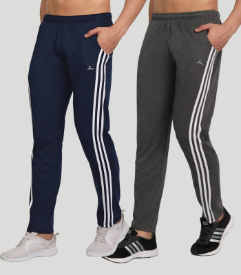 Zeffit Striped Men Dark Blue, Grey Track Pants
