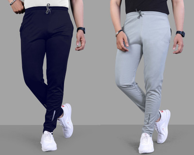 Suzaro Solid Men Blue, Grey Track Pants