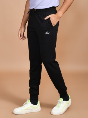 SKYKNIT Solid Men Black Track Pants