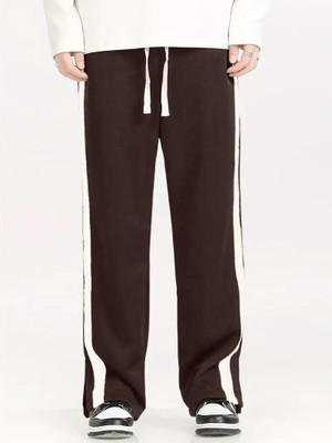 Leriya Fashion Striped Men Brown Track Pants
