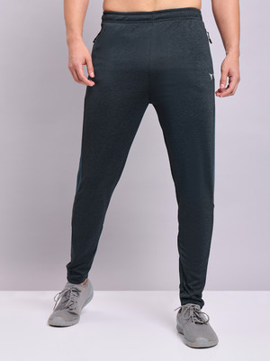 TECHNOSPORT Solid Men Black Track Pants