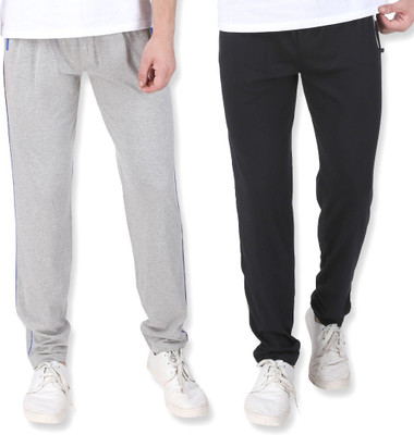 NEO GARMENTS Solid Men Black, Grey Track Pants