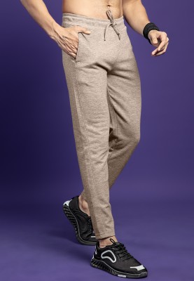 izole Solid Men Beige Track Pants