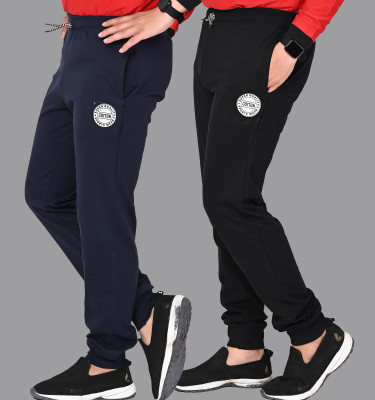 skwardrobe Solid Men Dark Blue, Black Track Pants