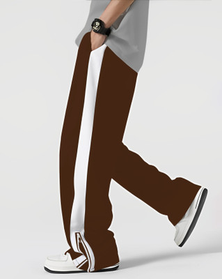 ENITOR Solid Men Brown, White Track Pants