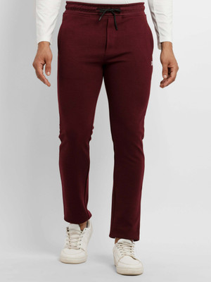 Status Quo Solid Men Red Track Pants