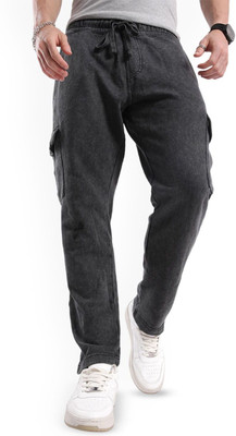 WROGN Solid Men Black Track Pants