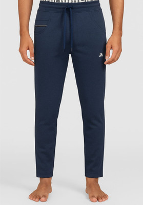 Khoaai Solid Men Blue Track Pants