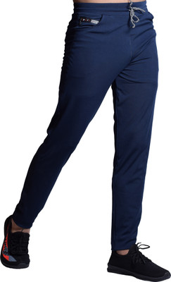 KHOZI Self Design Men Blue Track Pants
