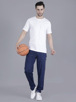 Tf-tex Fro Solid Men Blue Track Pants