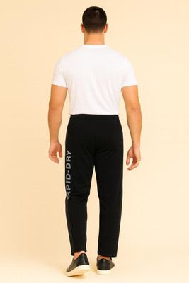 Ullas Premium Striped Men Black Track Pants