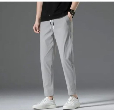 Samvridhienterp Solid Men Silver Track Pants