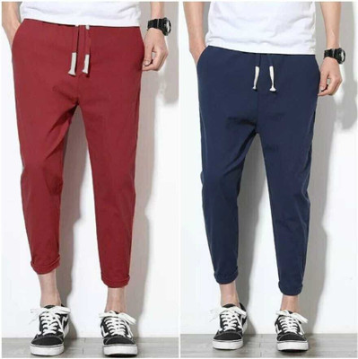 Retailmart Solid Men Black, Maroon Track Pants